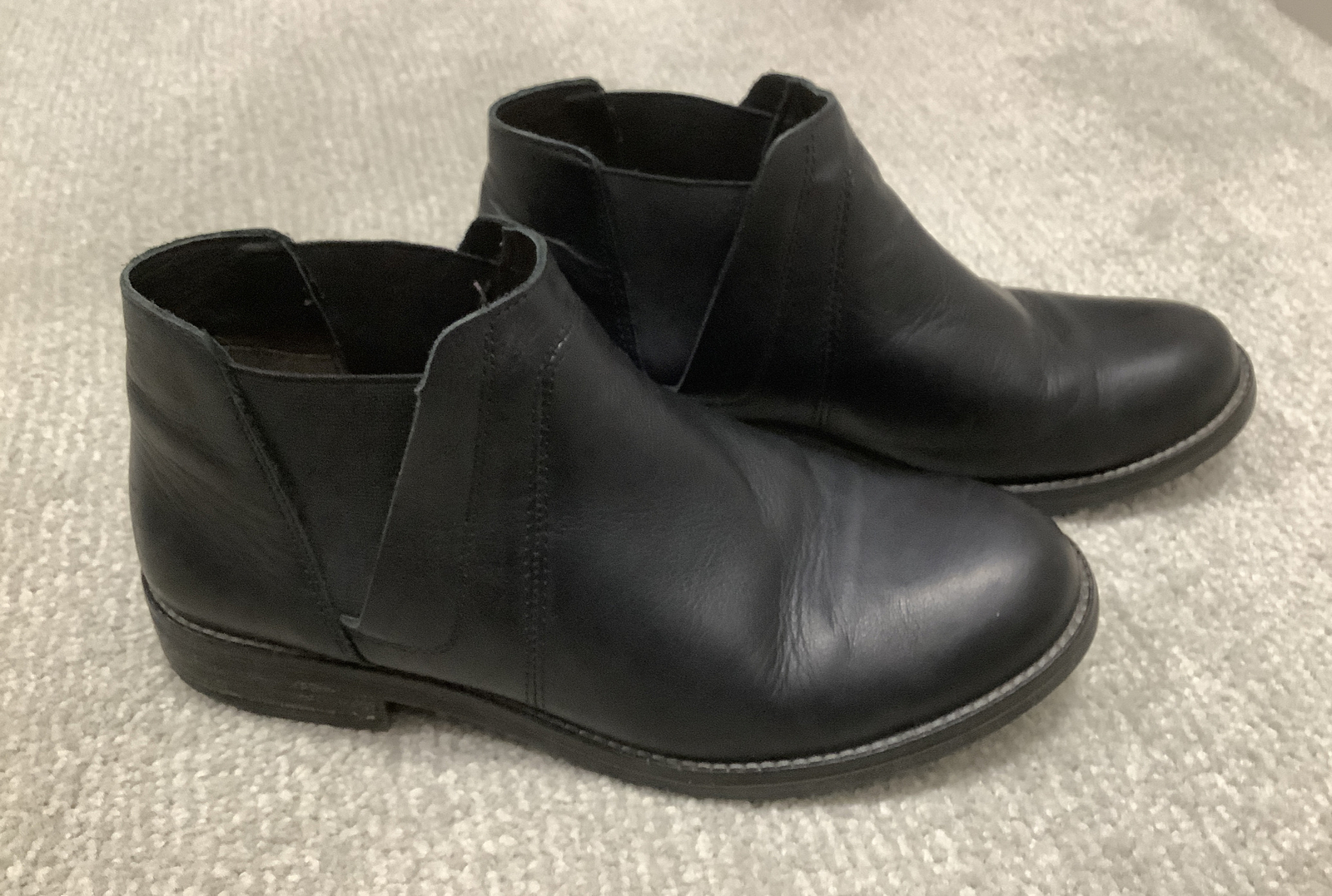 CLARKS Women’s Black Leather Pull On Ankle Boots Sz 7.5 eBay