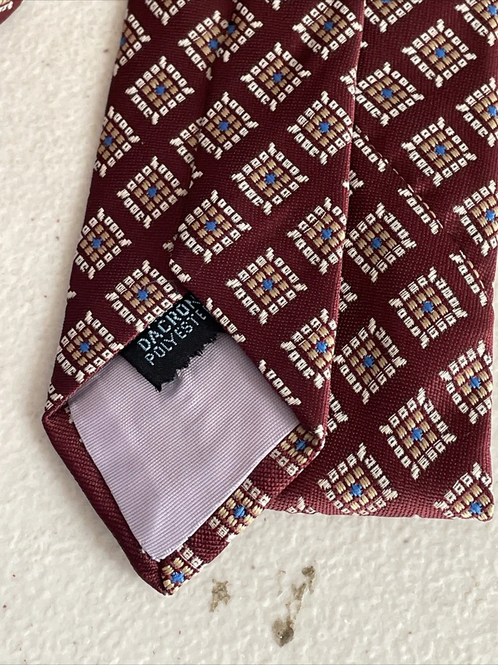 Corbata para hombre vintage THE TAYLOR TIE vino borgoña ancho dacron años 60 Foto 4 de 4