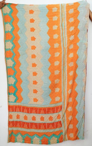 Beautiful Vintage Kantha Quilts Multicolor Bedding Blankets Very High Quality - Picture 2 of 2