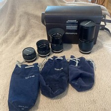Olympus Zuiko 24mm 50mm 135mm 200mm OM Objektiv und Tasche