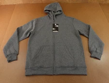 J Come Mens Size Medium Charcoal Fleece Pocketed Full Zip Hooded Sweatshirt NWT