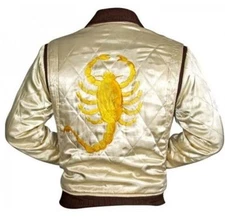 Slim Fit Drive Biker Rider Trucker Hot Ryan Gosling Jacket Embroidered Scorpion