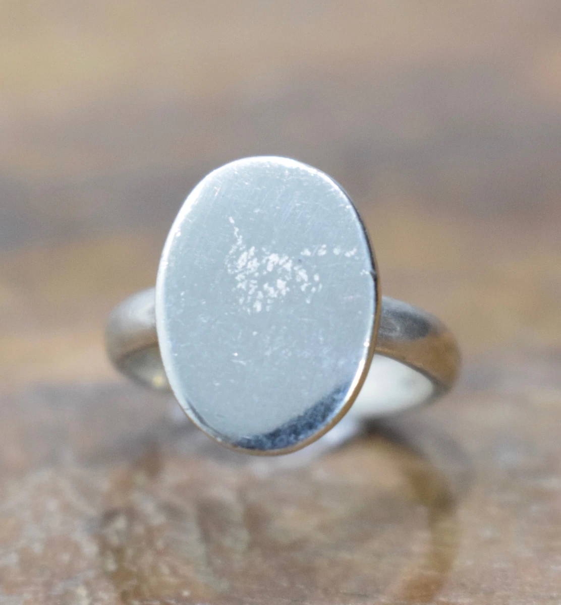 Ring Sterling Silver Oval Initial Ring eBay