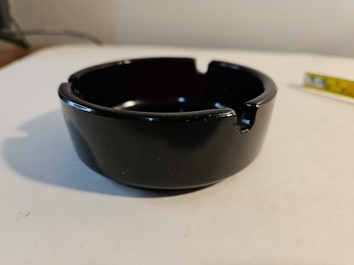 Posacenere vintage in vetro nero art deco 3,5 pollici - Foto 2 di 12