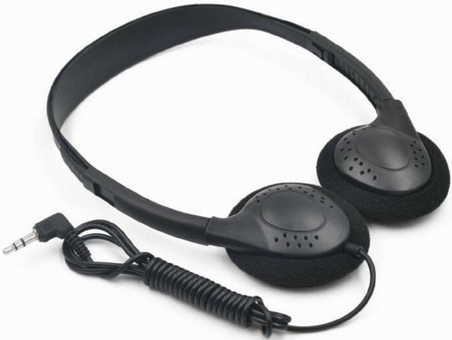 5 Bulk Over The Head Inexpensive Disposable Headphones Wholesale Lot for School - Picture 2 of 6
