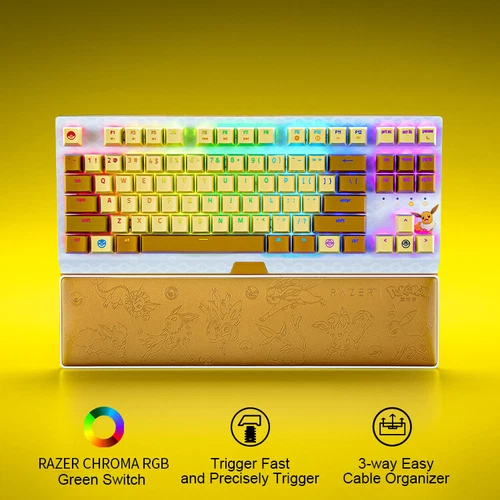 Razer x Pokémon Eevee Blackwidow TKL Wired Mechanical Keyboard Green Switch - Afbeelding 1 van 6