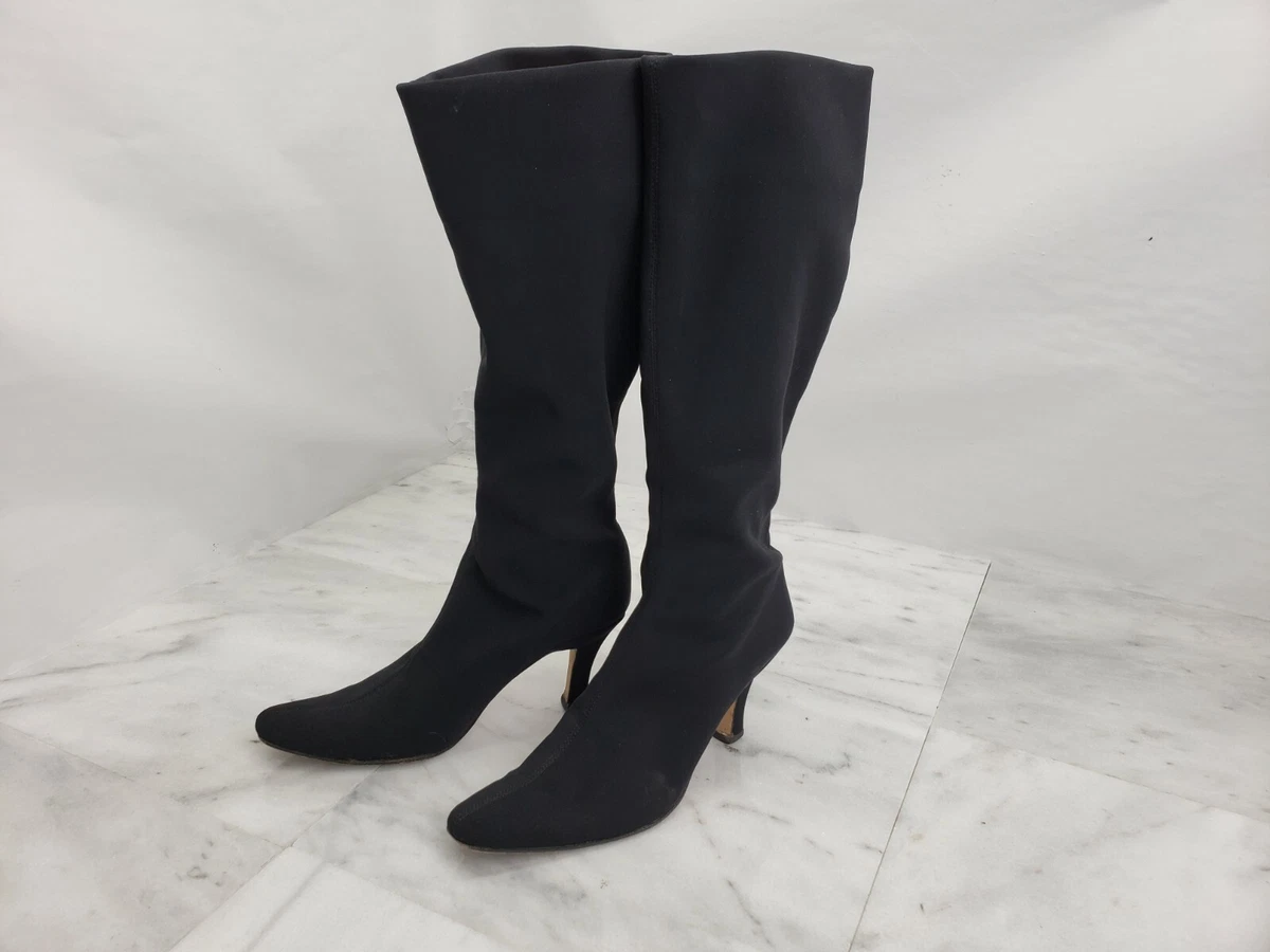 VERO CUOIO Women s Boots Pointy Toe Over Knee Pull On Satin Silk