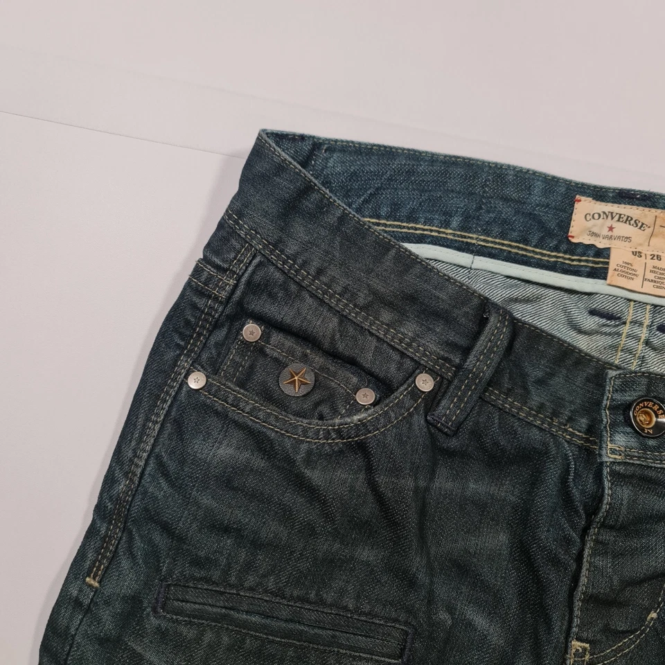 Converse John Varvatos Damen Jeans Blau W26 L33 Straight Distressed Denim - Bild 3 von 4