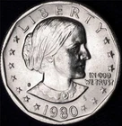 1980 年 S 版 1 美元 Susan B. Anthony - 未流通