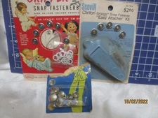 Scovill Gripper Decorative Snap Fasteners lot with Easy Attacher Kit tool