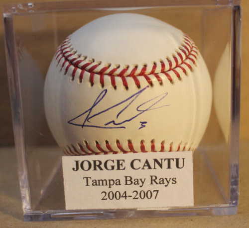JORGE CANTU (2004--2007 )   TAMPA BAY RAYS SIGNED BASEBALL - Picture 1 of 2