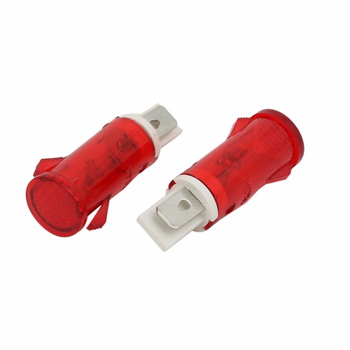 BADIKA Indicatorlicht 100 stks MDX-11A DC12V DC24V AC220V Montagegat 10mm Plastic L ed Signaal Indicator Lichtschakelaar (Rood, 220V
