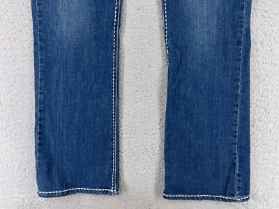 Petrol Pants Women 14 Blue Denim Jean Low Rise Wide Boot Cut