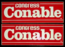 "Congress Conable" 1960's Barber Conable Election Bumper Stickers x2 010725WT-D