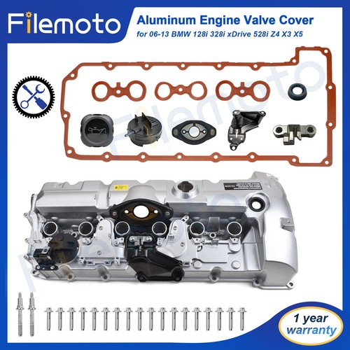 Aluminum Engine Valve Cover w/ Gasket Bolts for BMW N54 528i 328i 128i