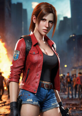 Claire Redfield Poster Resident Evil A4, A3 Kunst Geschenk Wand Pin Up Sexy Hot Foto