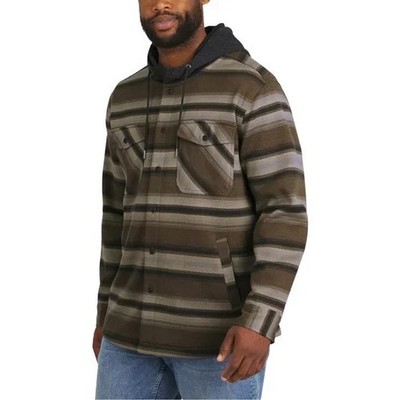 Quiksilver Men's Hooded Shirt Jacket M, Tan New with Tags