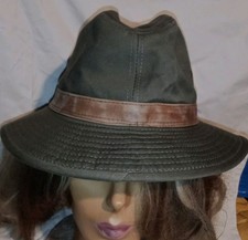 Scala Hat Classico Dorfman Pacific Company 100 Cotton Army Green Leather Band S
