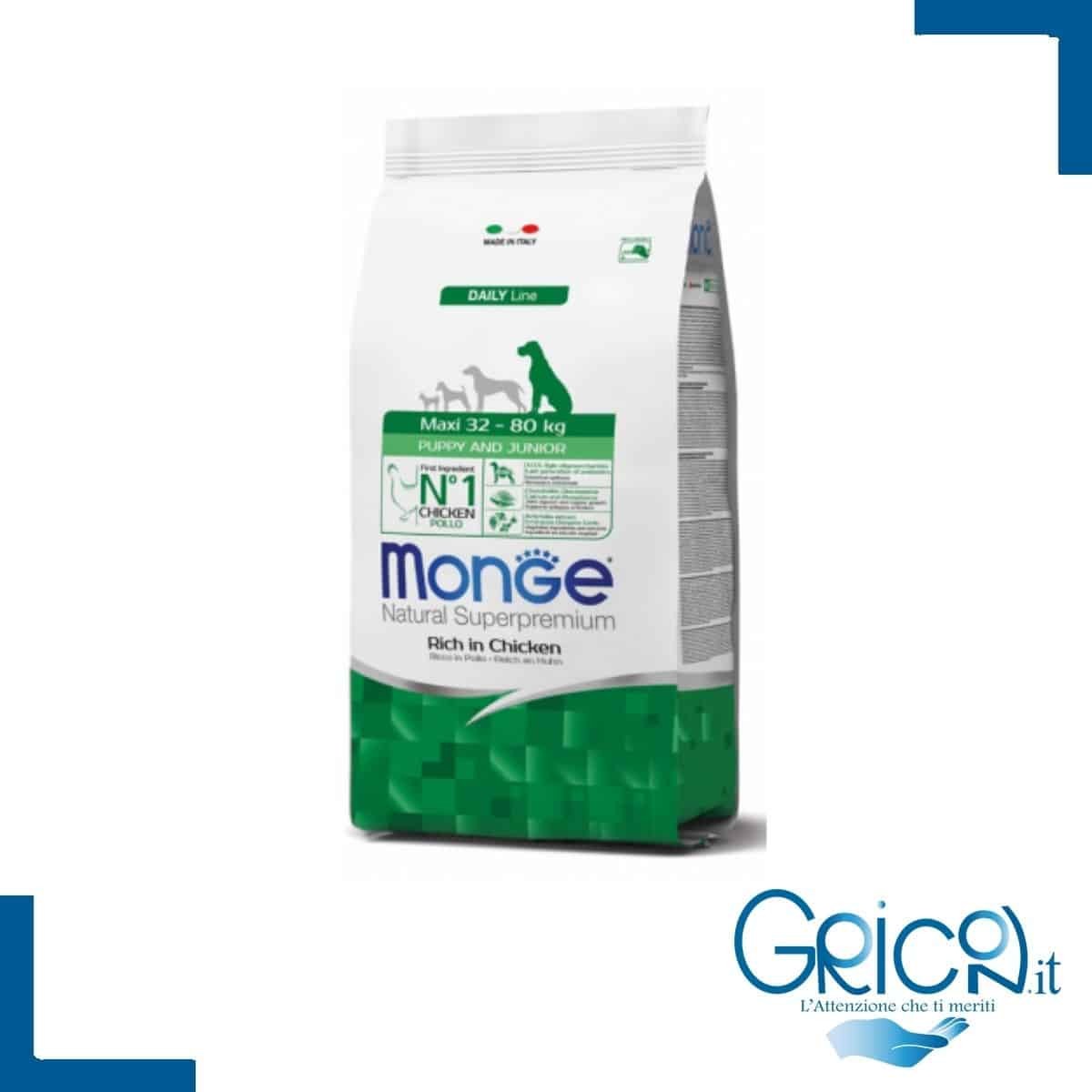 Monge Cane Maxi Puppy & Junior Ricco di Pollo