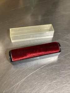 VINTAGE IONIZER RED VELVET VINYL RECORD CLEANING BRUSH  IN CASE