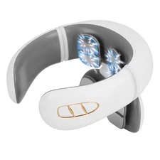 8 Head EMS Neck Massager w/ Heat Cordless Cervical EMS w/ 6 Modes 15 Intensity