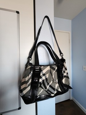 BURBERRY BEAT LOWRY NYLON TOTE BLACK purse handbag msrp $1395