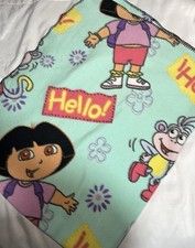 Vintage Dora The Explorer Boots Fleece Blanket 46x60 Nickelodeon Hola Hello