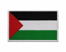 Palestine Flag Embroidered Applique Iron-On or Hook Loop Patch 3" x 2"