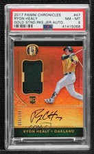 2017 Chronicles Gold Standard Rookie Jersey 56/199 Ryon Healy #47 PSA 8 Auto tj0