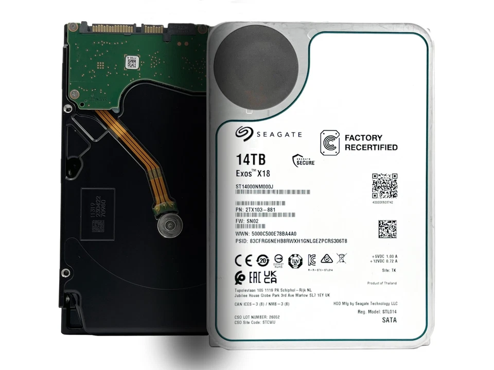 Seagate 14TB Exos X18 7200RPM SATA 6Gb/s 256MB 3,5" Enterprise HDD ST14000NM000J