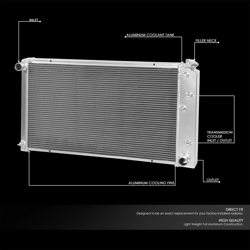 3-ROW ALUMINUM RADIATOR+2 10" FANS FOR 73-80 CHEVY C/K C10/C20/K10 PICKUP l6/V8 - Image 3 of 4