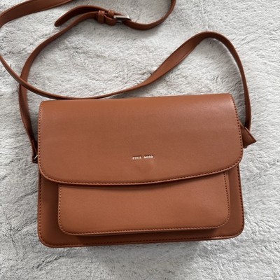 PIXIE MOOD Honey Tan Vegan Leather Crossbody Bag with Adjustable Straps Medium