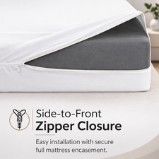 Zippered Mattress Encasement Waterproof Protector Hypoallergenic Mattress Cover