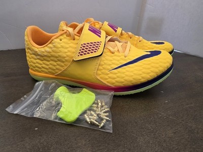 Nike High Jump Elite Track Shoes Citron Pulse Indigo Men's Size 9 FZ9636-800 NEW