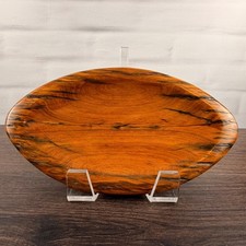 Hand Turned Spalted Wood Oval Bowl 13" Organic Modern