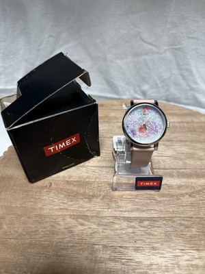 Timex TW2R84300 Crystal Bloom watch with a pink leather strap,Swarovski crystals