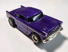 1999 Tyco Purple '57 Chevy Bel Air HO Slot Car 440-X2 Wide Pan Chassis HTF