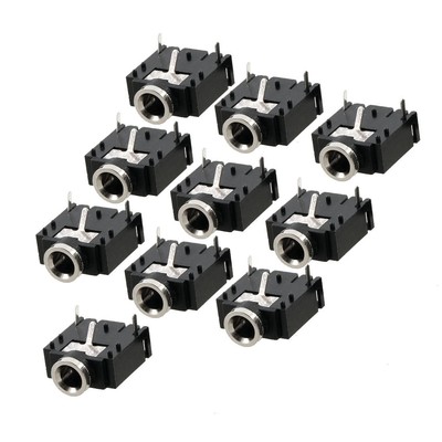 Uxcell A12062600ux0366 10 Pcs 3 Pin Pcb Mount Female 3.5Mm Stereo Jack
