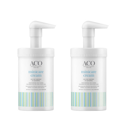 2x ACO Minicare Cream 350g | Unscented Moisturiser for Dry & Sensitive Skin