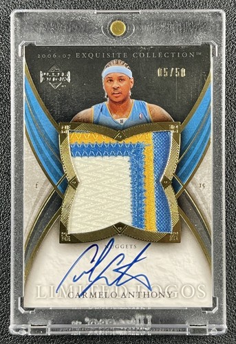 CARMELO ANTHONY 2006-07 UPPER DECK EXQUISITE LIMITED LOGOS GU PATCH AUTO 5/50