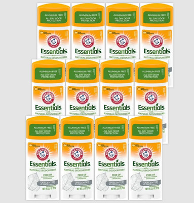 12 Packs , Arm & Hammer Essentials Deodorant Unscented 2.5 oz
