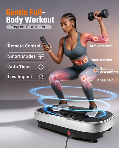 Vibrationsplatte Heimtrainer zum Abnehmen und silber schwarz - Bild 5 von 8