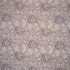 VTG Purple Flower Print with Vines on Cream by Springs Creative - 1/2 Yard