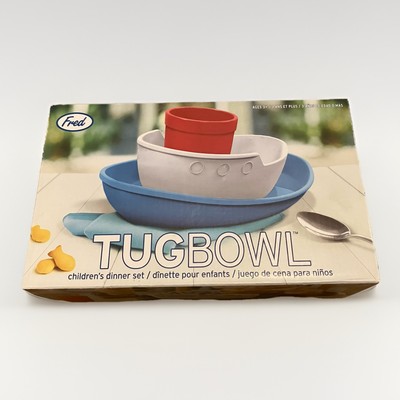 Fred Tug Bowl Kids Plates and Cup Melamine Genuine FRED Set New Open Box Unused