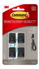 Small Hooks, Matte Black, 4 hooks, 5 Strips - 17032MB-4ES 3.77 per strip