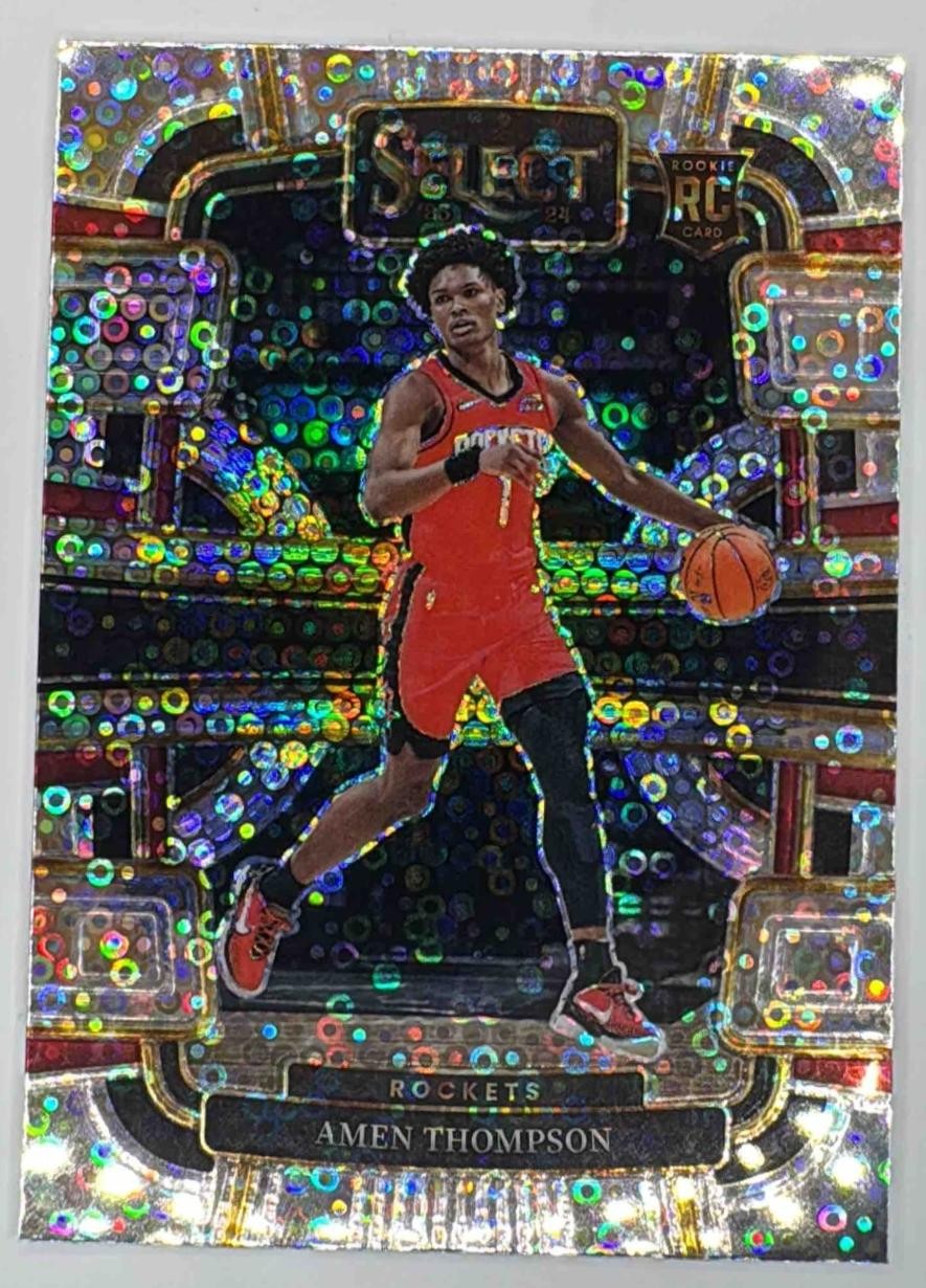 2023-24 Panini Select Amen Thompson #96 Disco Prizm RC Concourse Rockets