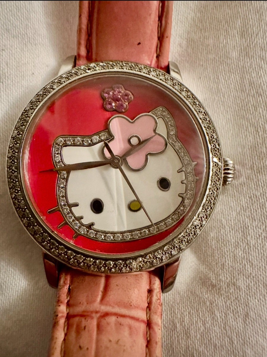 ☆27/HELLO KITTY 腕時計＆フィギュア台 Kimora Lee Simmons Hello Kitty Watch Leather Pink Band | eBay