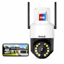 4K 8MP Outdoor PTZ Security Camera with 5X Optical Zoom, Dual-Band WiFi, Colo...