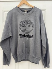 Vintage Timberland Sweatshirt XL Gray Big Logo Embroidered Crewneck