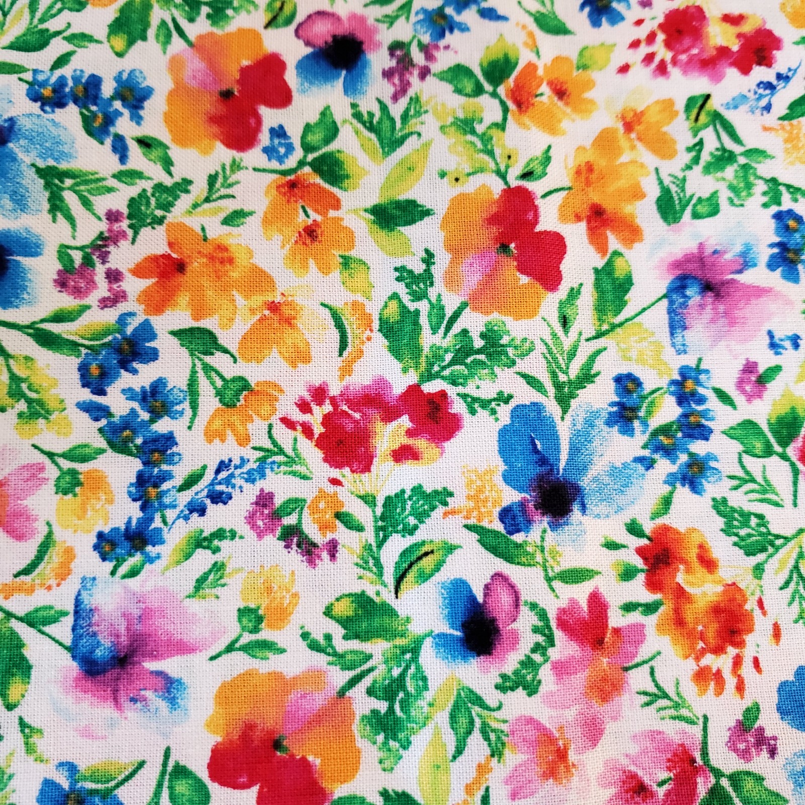 Rainbow Floral Garden Fabric  100% Cotton FQ HY BTY Fat Quarter By the Yard
